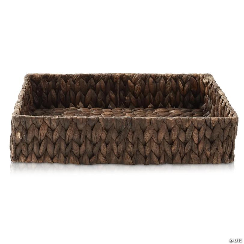 Casafield 2pk Bathroom Baskets, 15.75x11.25x3.25 Narrow Toilet Tank Organizers, Espresso