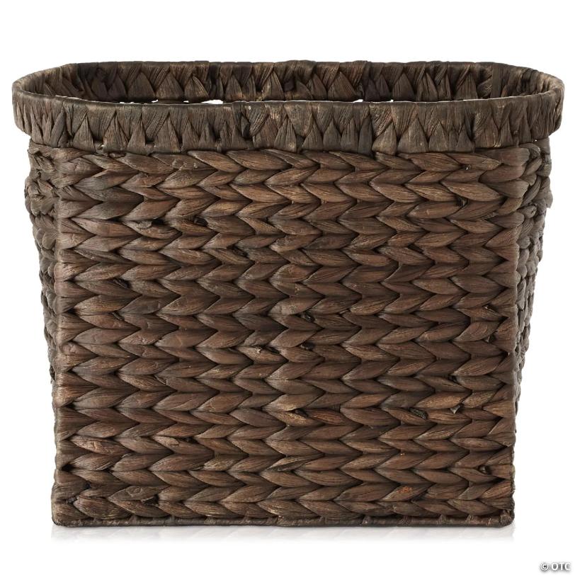 Casafield Magazine Holder w Handles - Espresso, Woven Storage Basket Bin, Bathroom, Office
