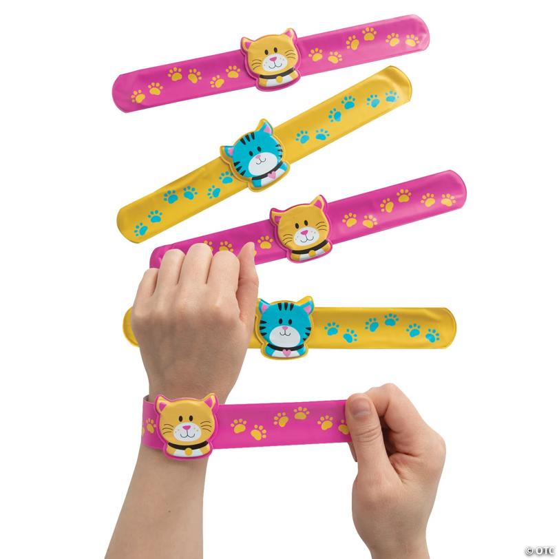Cat Slap Bracelets with Charm - 12 Pc.
