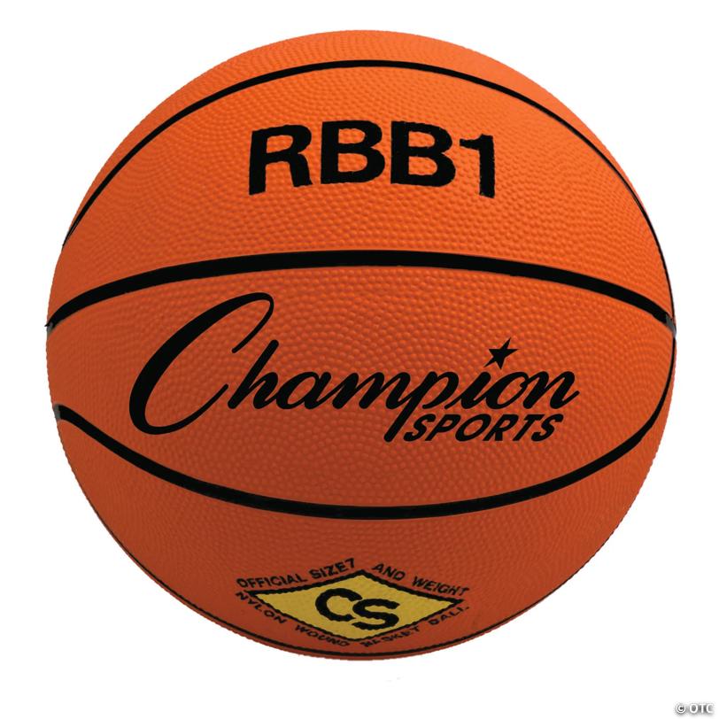 Champion Sports Offical Size Rubber Basketball, Orange, Set of 2