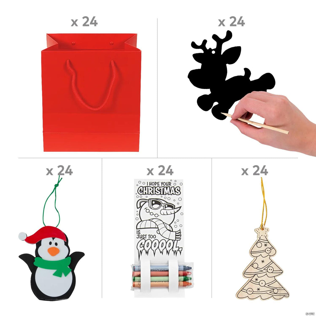 Christmas Crafts with Gift Bag Giveaway Kit for 24