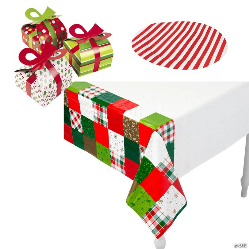 Christmas Gift Box Table Place Setting Decorating Kit for 12 Guests - 37 Pc. | USA Decoration®