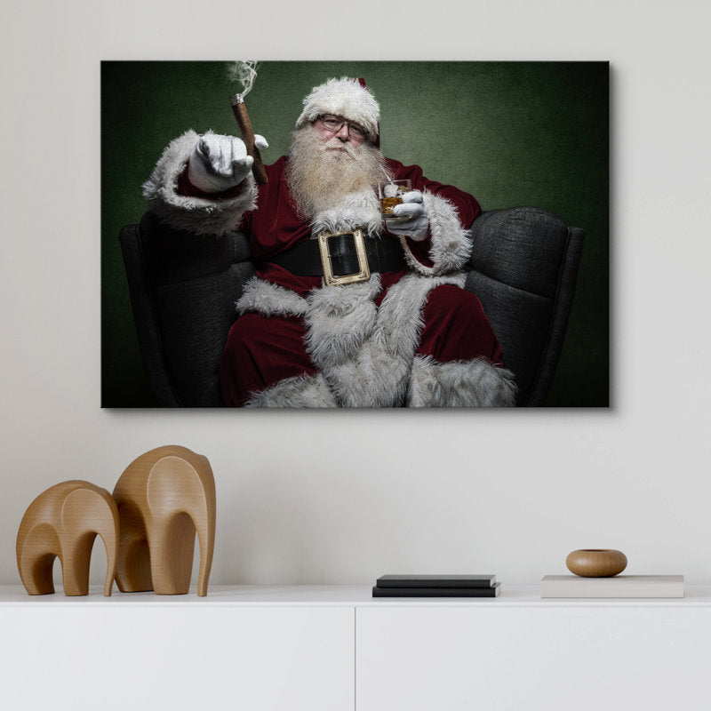 Christmas Holiday Celebration Santa Claus - Wrapped Canvas Photograph Pictures Print Wall Art