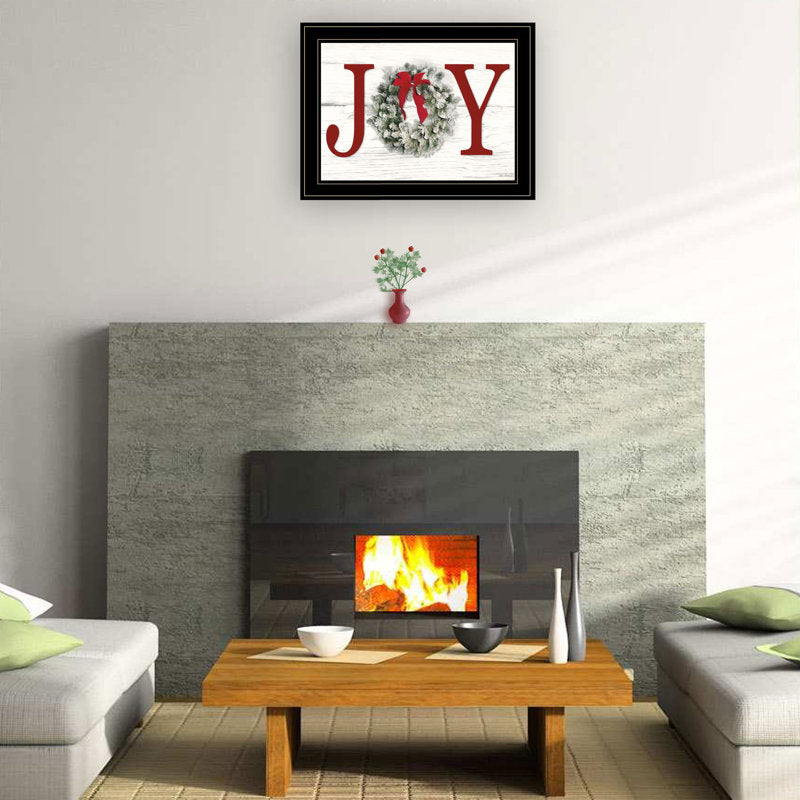 Christmas Joy Framed Wall Art for Living Room, Home Wall Décor Framed Print by Lori Deiter
