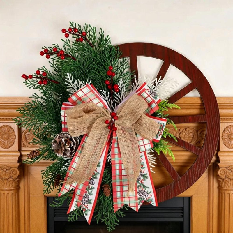 Christmas wreath with red berries and a bow