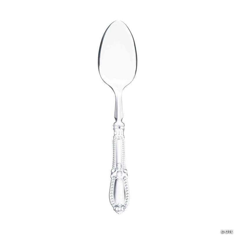 Clear Baroque Disposable Plastic Dinner Spoons - (240 Spoons) | USA Decoration®