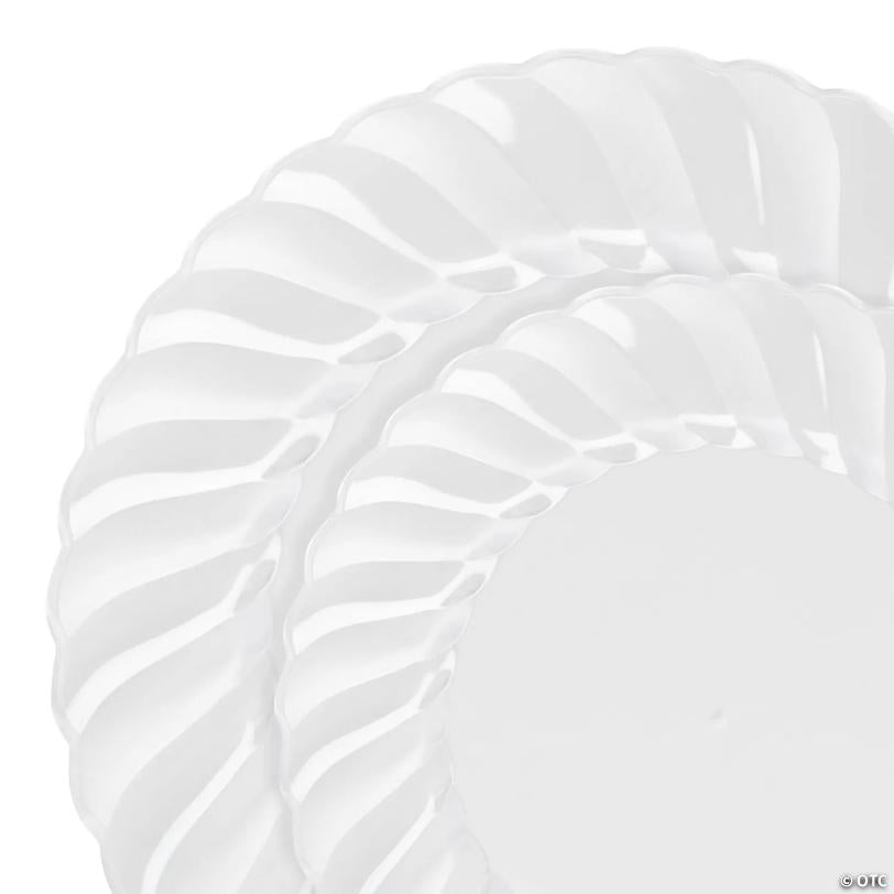 Clear Flair Plastic Dinnerware Value Set (36 Dinner Plates + 36 Salad Plates) | USA Decoration®