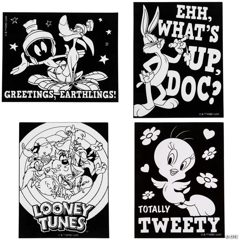 Color Your Own Looney Tunes™ Fuzzy Posters - 24 Pc.