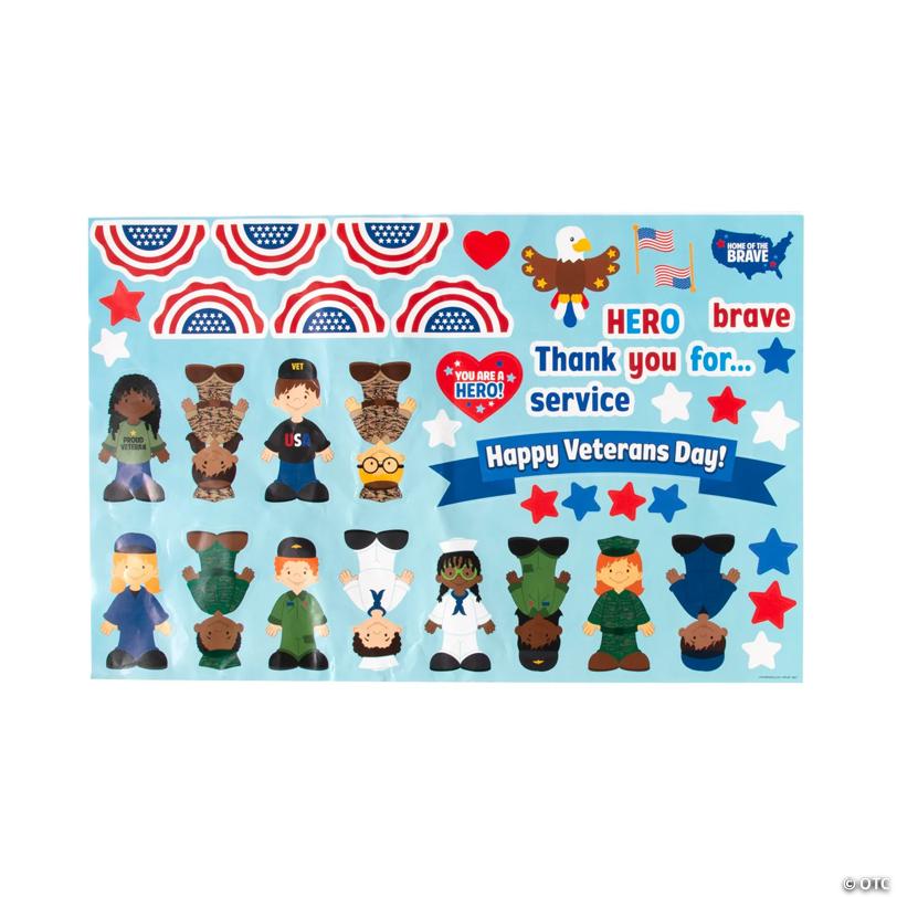 Create & Write Veterans Day Sticker Scenes - 12 Pc.