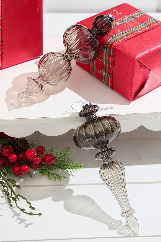 10-Inch Finial Glass Ornaments for Elegant Holiday Tree Decorating