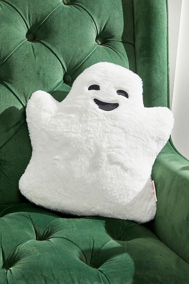 Ghost Pillow – White Plush Decorative Halloween Accent