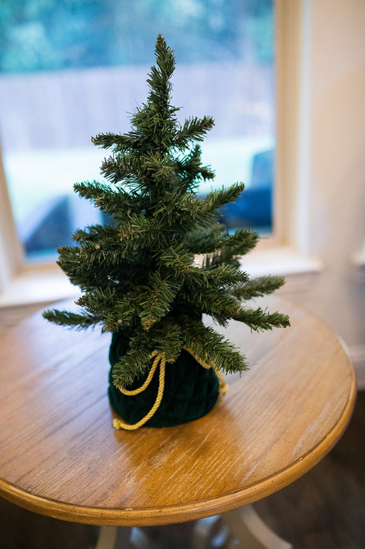 18” Artificial Christmas Tree in Green Decorative Bag Tabletop Holiday Accent