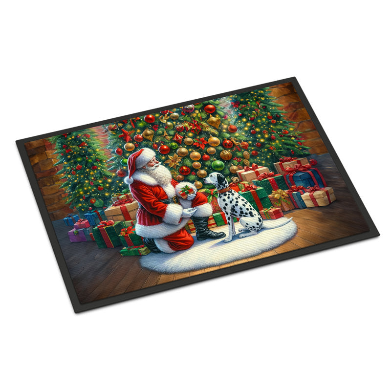 Dalmatian and Santa Claus Doormat