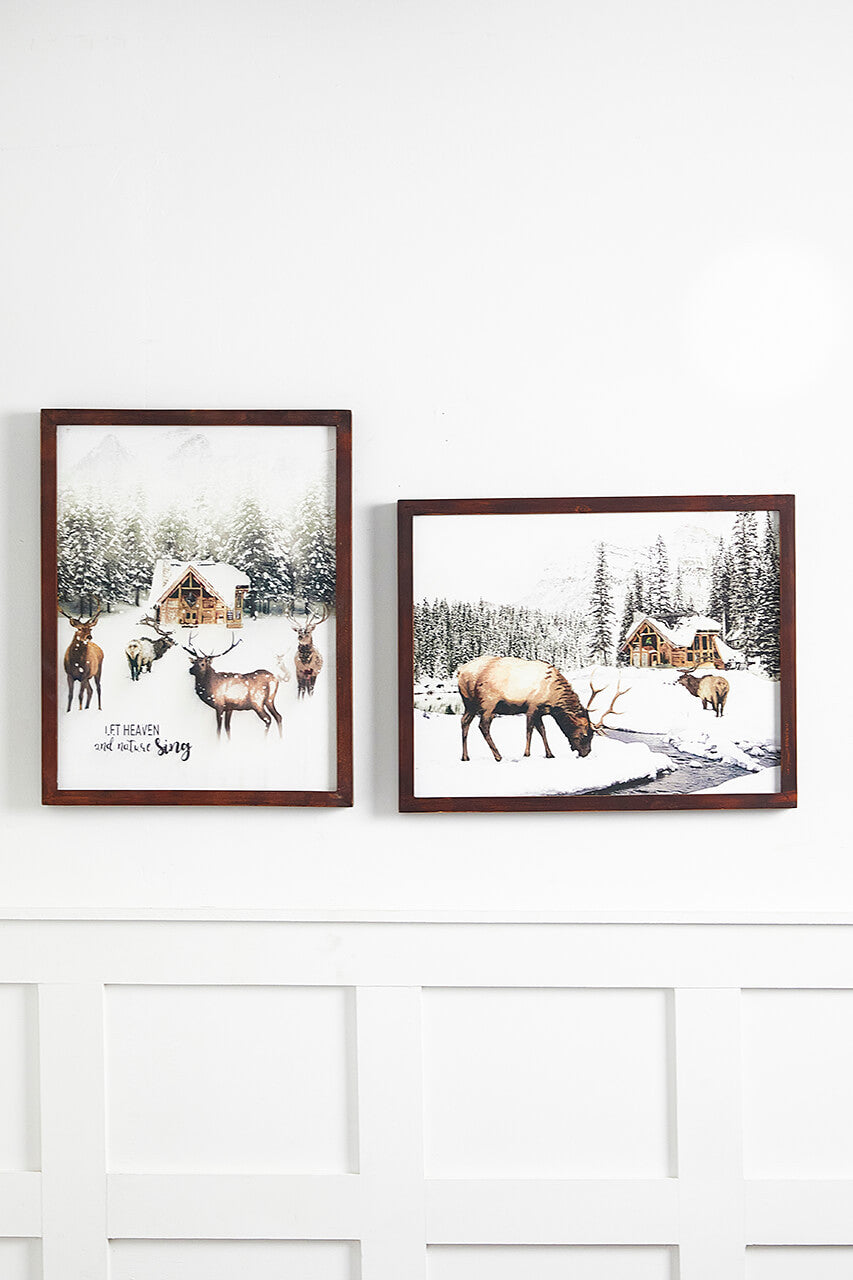 15” x 19” Woodland Scene Wood Wall Art for Home Decor