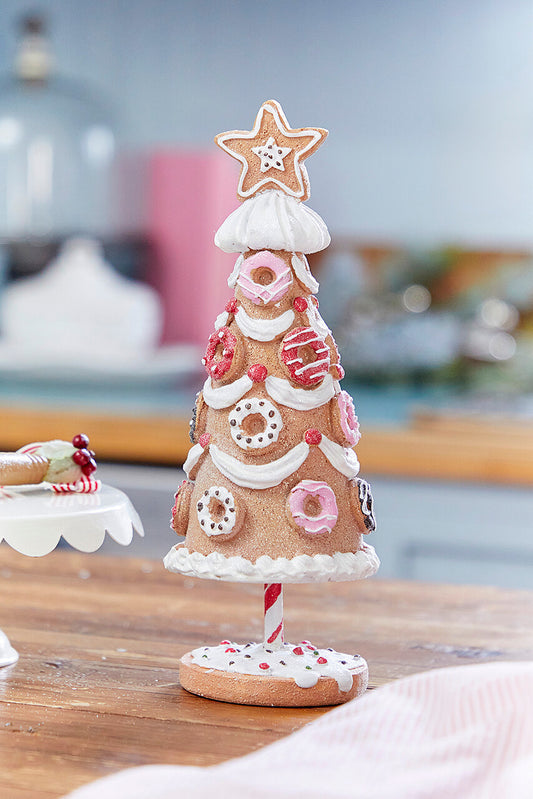 11” Resin Donut Tree Unique Holiday Tabletop Decor