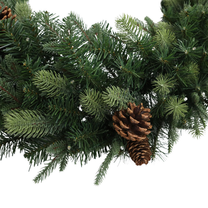 Frosted Pine Christmas Wreath as a festive door display