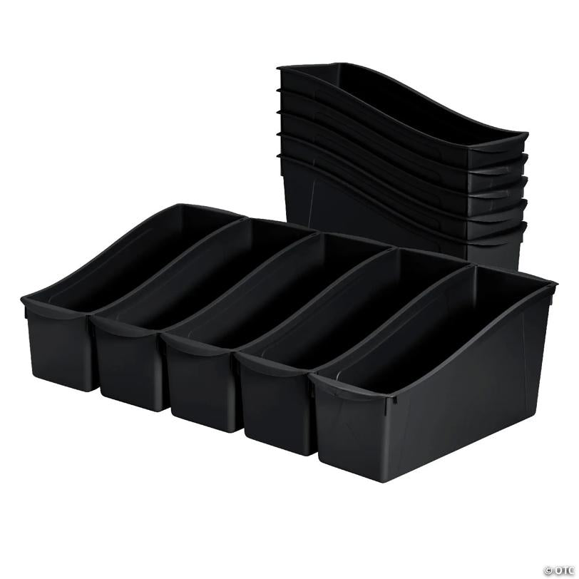 ECR4Kids Linking Book Bin, Black, 10-Piece