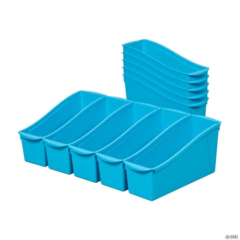 ECR4Kids Linking Book Bin, Neon Blue, 10-Piece