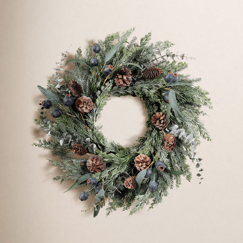 28" Artificial Christmas Wreath as a festive door display