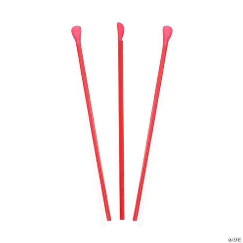 Edge Collections - 10.25" - Red - Wrapped Jumbo Spoon Straw! | USA Decoration®