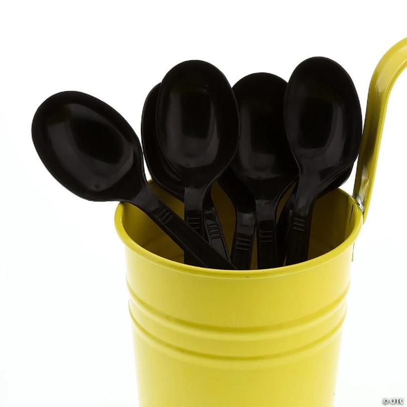 Edge Collections - Black Polypropylene Soup Spoons! | USA Decoration®