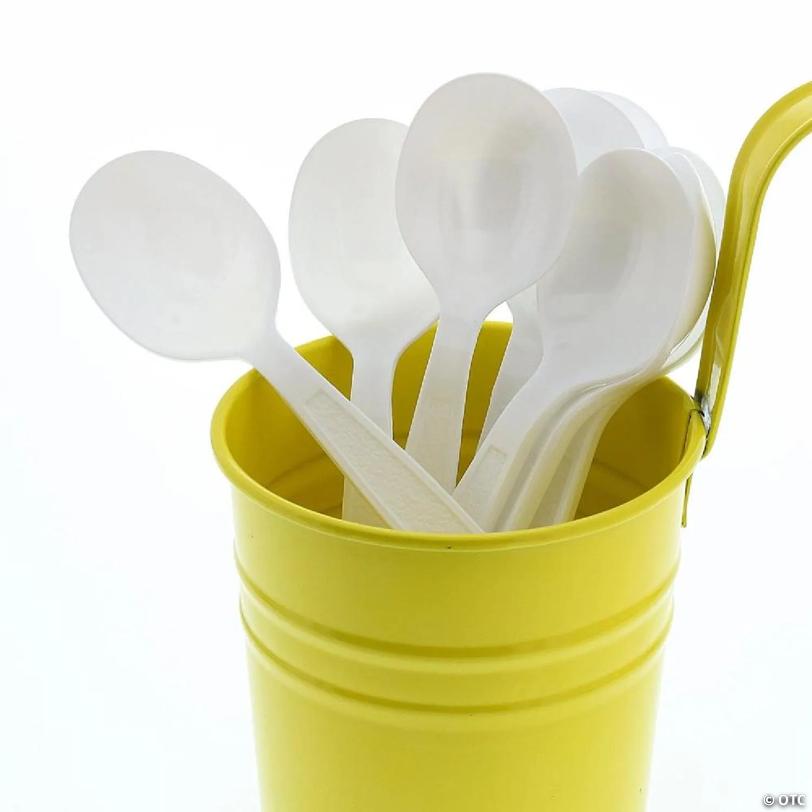 Edge Collections - Heavy White Polystyrene Soup Spoons! | USA Decoration®