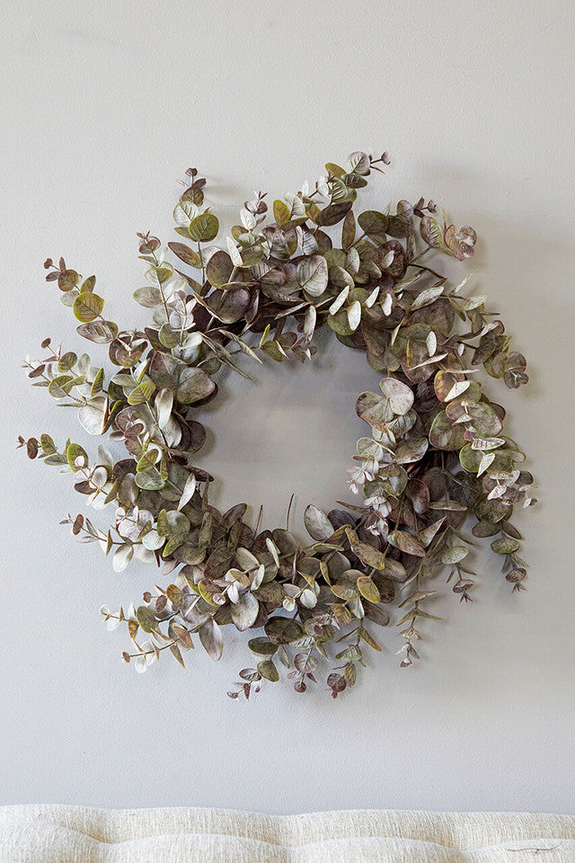 24" Eucalyptus Wreath Fresh & Elegant Greenery Door and Wall Decor