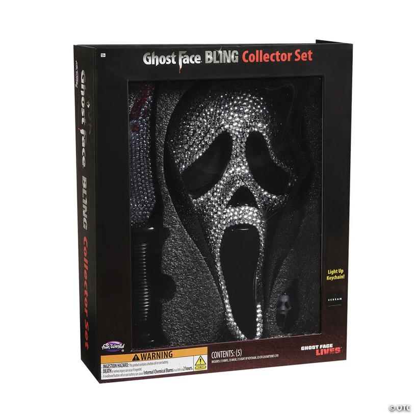 Exclusive Ghost Face Bling Mask, Knife & Light-Up Keychain Collectible Box Set