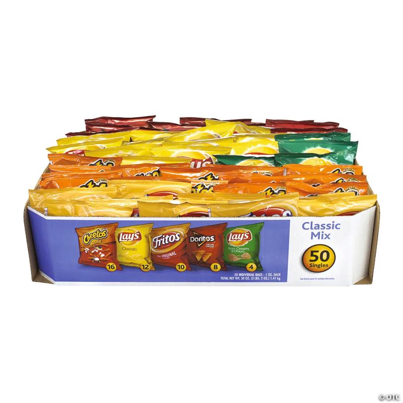 FRITO LAY Potato Chips Bags Variety Pack, 1 oz, 50 Count