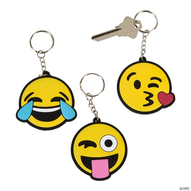 Face Emoji Keychains - 12 Pc.