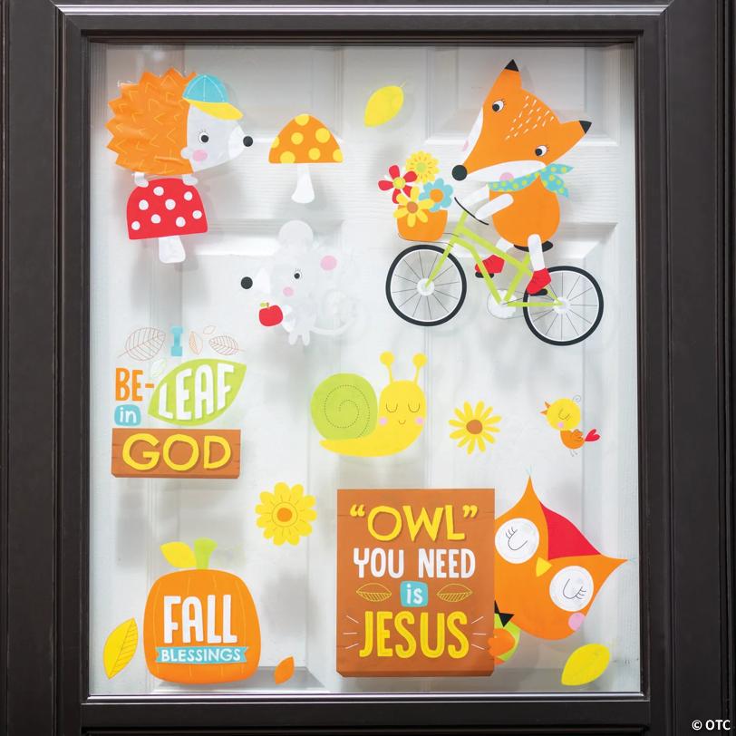 Faith Fall Animals Window Clings - 3 Pc.