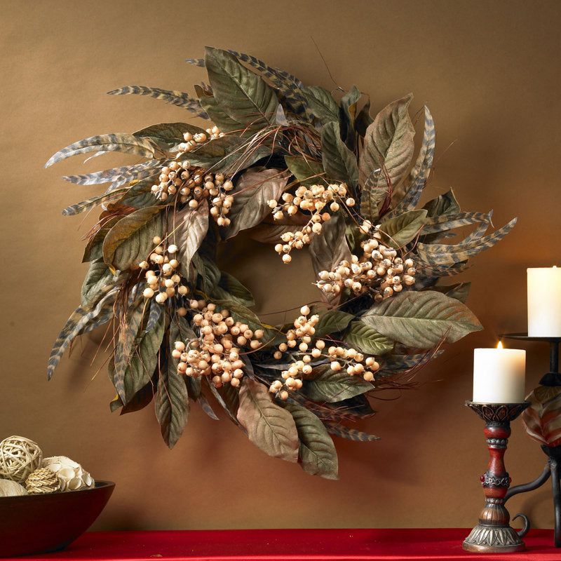 26" Christmas Wreath as a festive door display