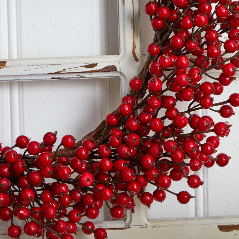 Artificial Pine Christmas Wreath as a festive door display