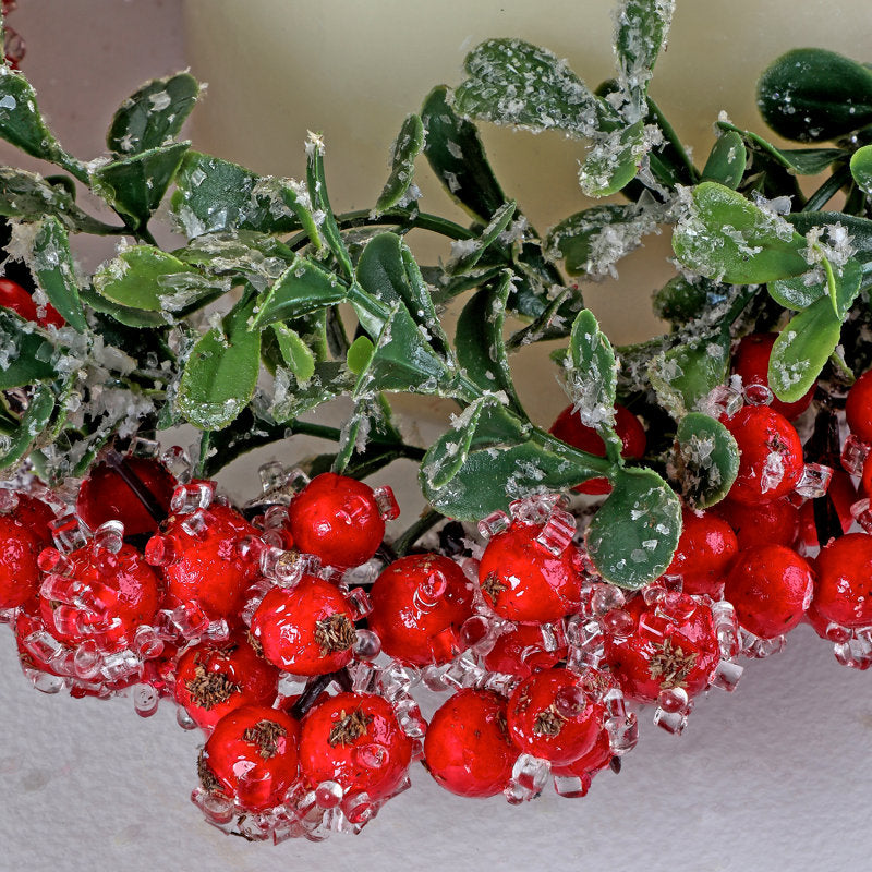 Artificial Pine Christmas Wreath displayed on a front door
