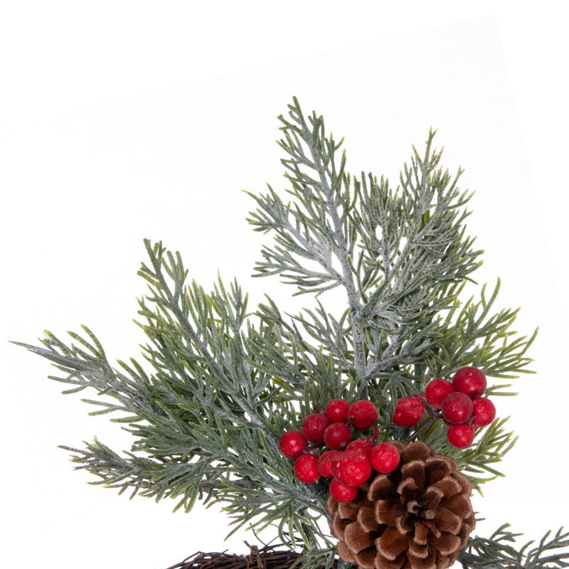 24" Pre-Lit Fir Halloween Wreath on an outdoor entryway