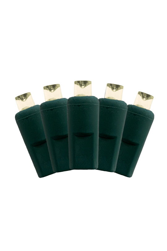 23-Foot Warm White Mini LED Christmas Lights Green Cable | USA Decoration®