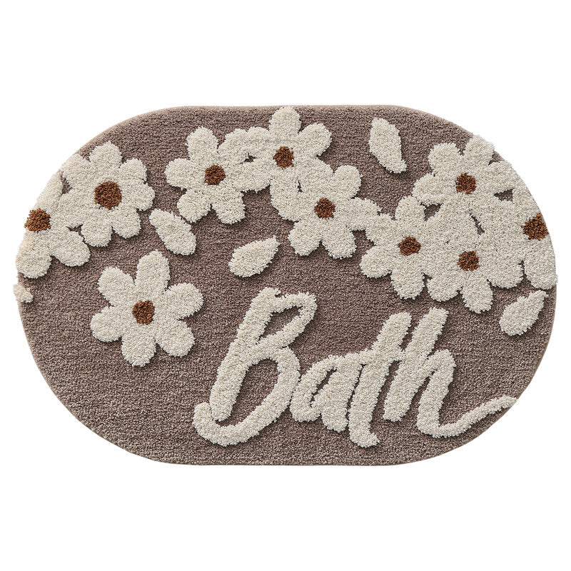 Floral Non-Slip Washable Bath Rug