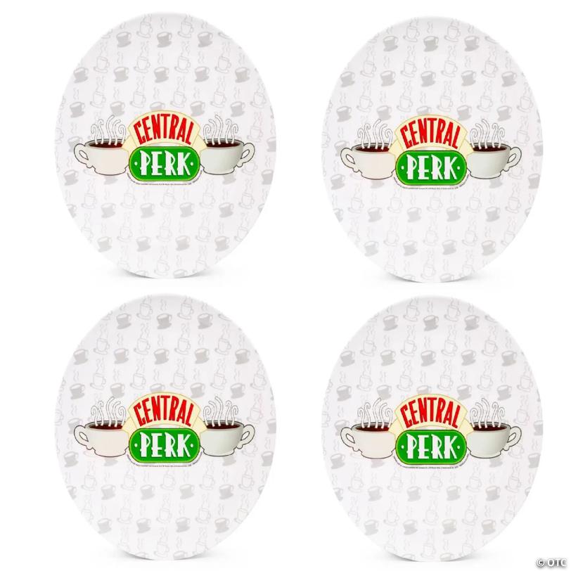 Friends Central Perk Logo 10-Inch Melamine Dinner Plates Set of 4 | USA Decoration®