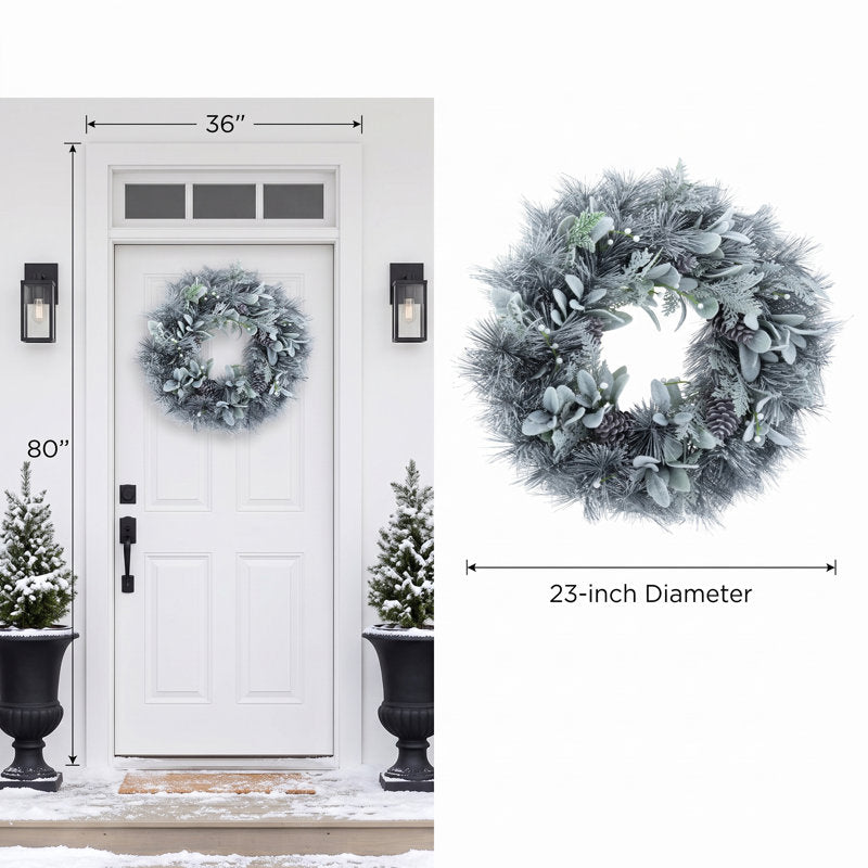 Frosted Artificial Eucalyptus Christmas Wreath