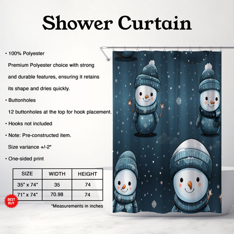 Frozen Snowman - Premium Shower Curtain