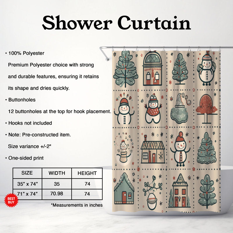 Frozen Snowman Theme - Premium Shower Curtain
