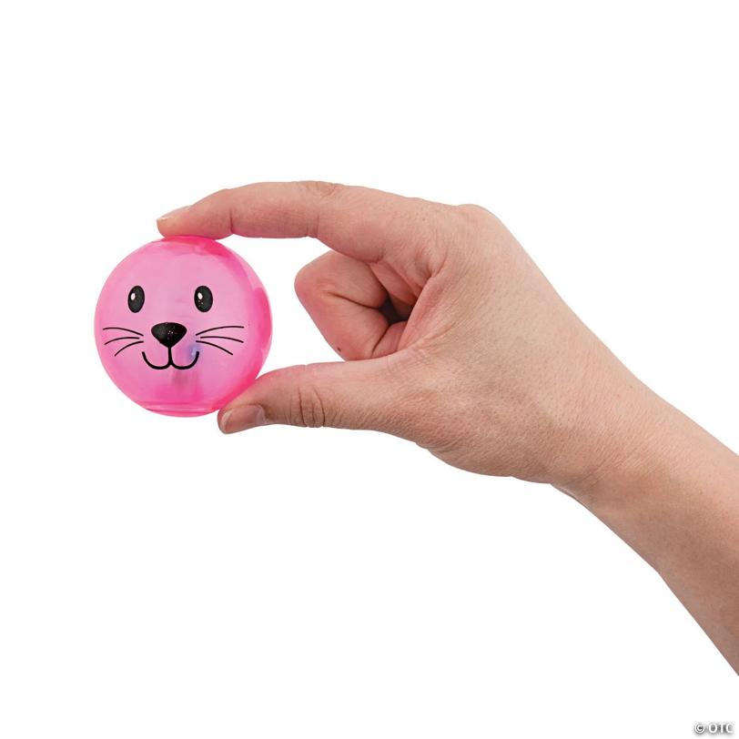 Fun Easter Bunny Light-Up Bouncy Balls - 12 Pc. for Egg Hunts