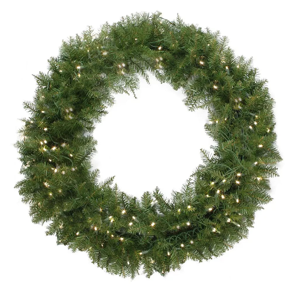 24 Inch Pre-Lit Northern Pine Artificial Christmas Wreath with LED Clear Lights