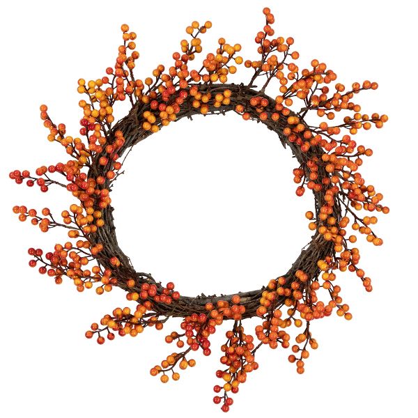 18 Inch Artificial Berry Fall Harvest Twig Wreath for Autumn Decor