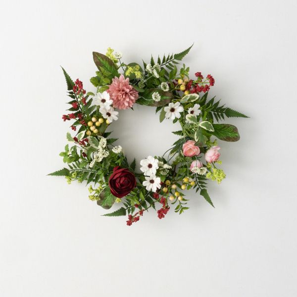 Romantic Floral Wreath by Sullivans for Home Wall Door Decoration