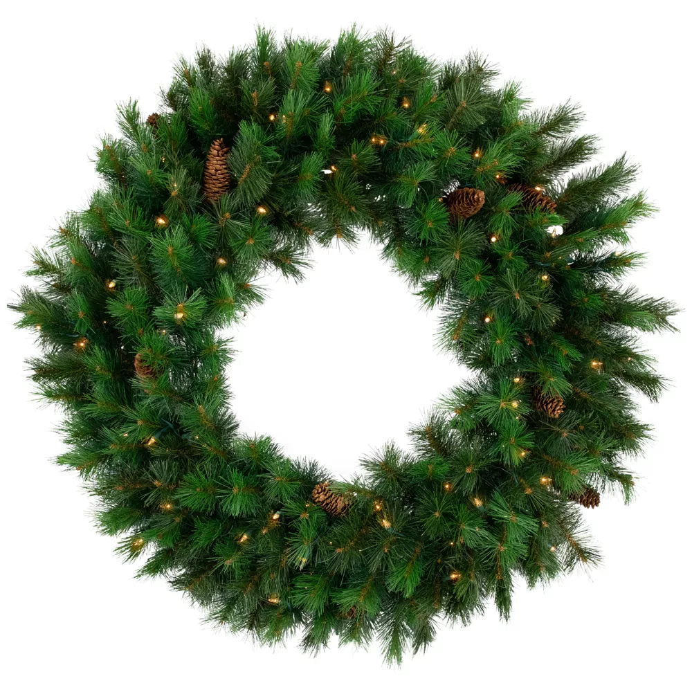 48" Pre-Lit Royal Oregon Pine Artificial Christmas Wreath with Clear Lights