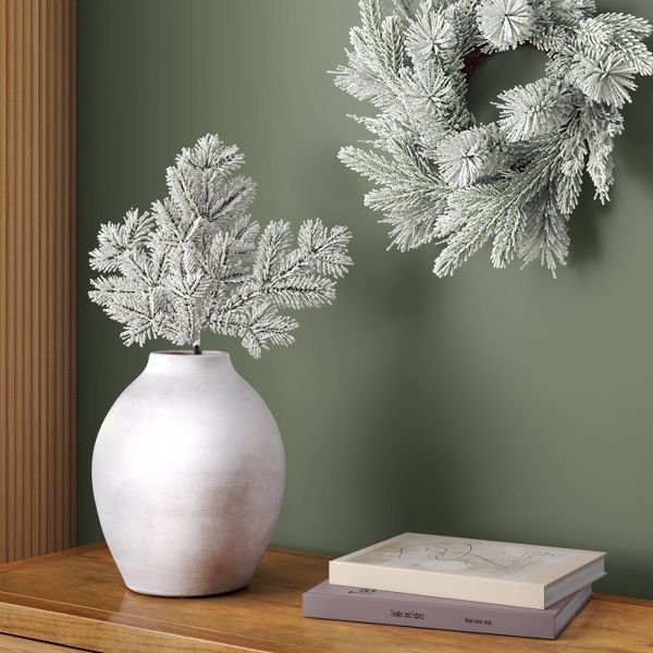 Heavy Flocked Mini Christmas Wreath Green – 10 Inch Artificial Holiday Door or Wall Decoration