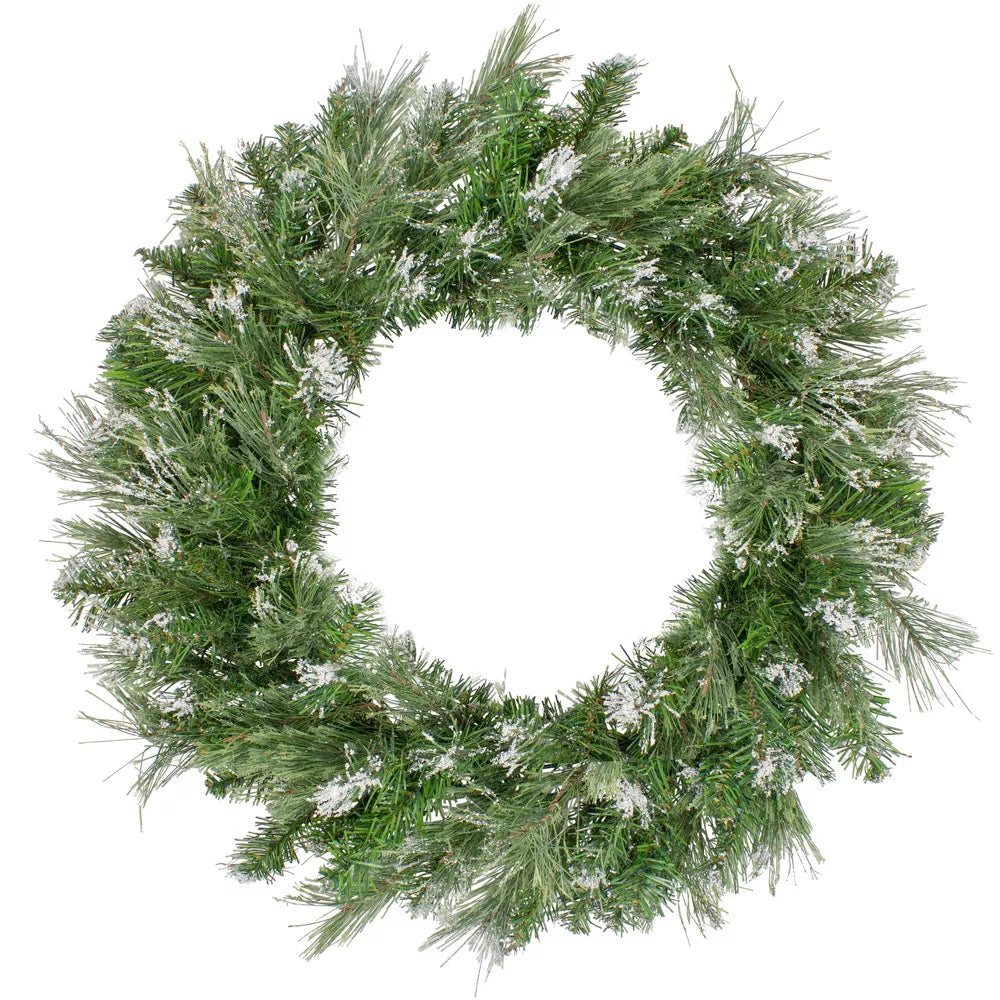 24 Inch Unlit Snow Mountain Pine Artificial Christmas Wreath