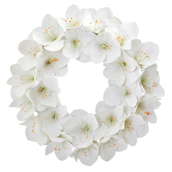 24" Amaryllis Wreath – Artificial Floral Home Decor