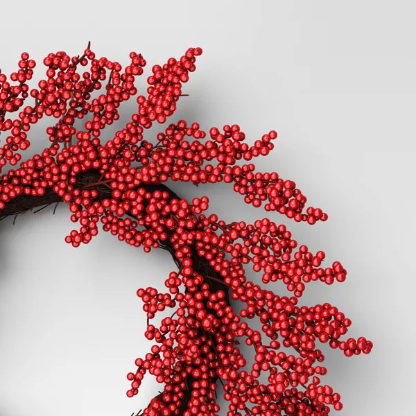 22" Cluster Berry Artificial Christmas Wreath Red